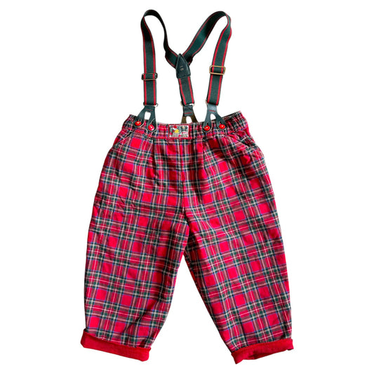 Vintage st Michael tartan trousers with braces. Size 12-18 months