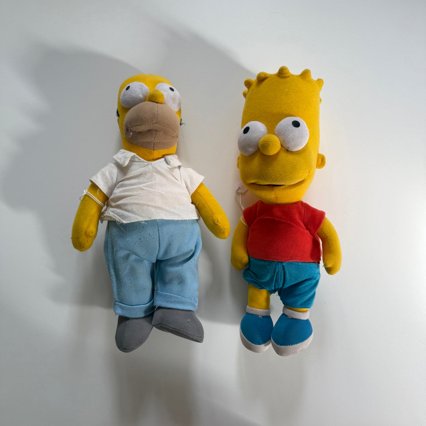 Set of two 2006 vintage Simpson plushies. Homer & Bart. Need a clean and some tlc