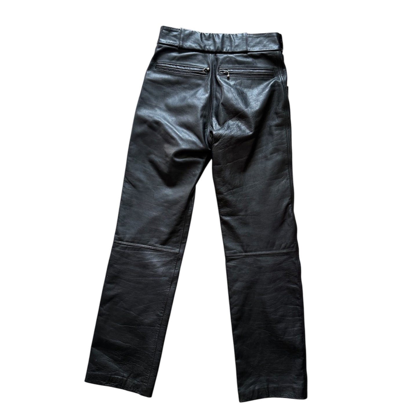 Vintage Grand Prix straight leg genuine leather trousers. Size 10.
