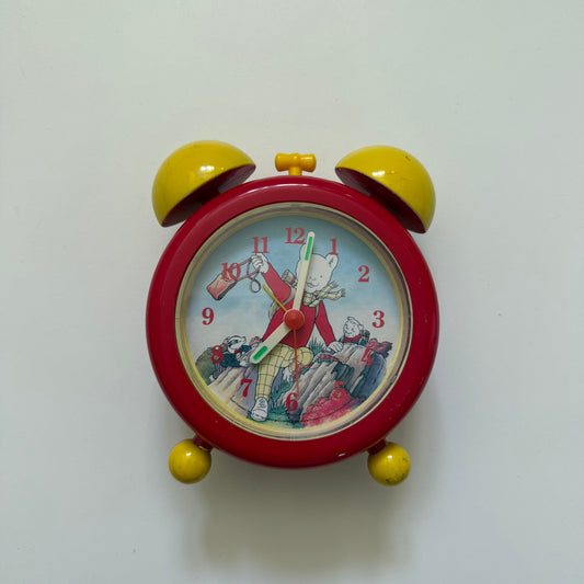 Vintage 1991 Rupert the bear alarm clock. Has a few marks