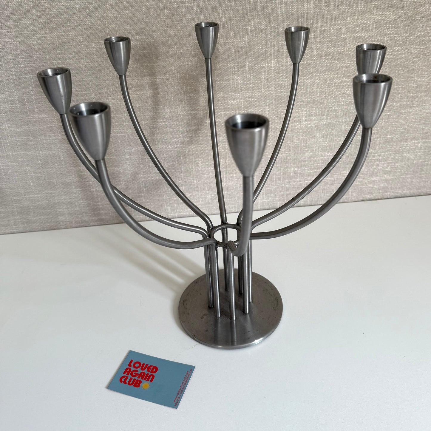Vintage IKEA Stockholm 8-arm candelabra in brushed stainless steel
