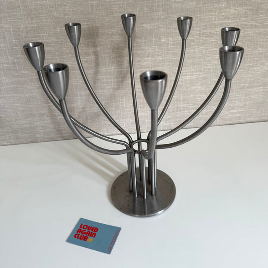 Vintage IKEA Stockholm 8-arm candelabra in brushed stainless steel