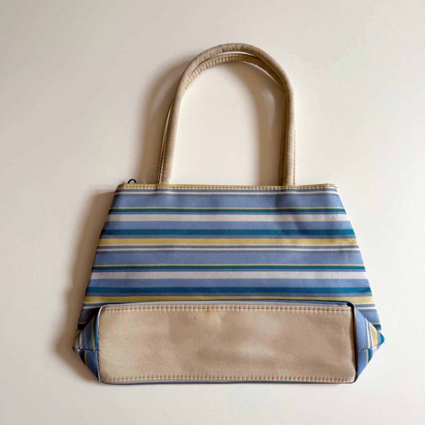 vintage y2k blue striped nylon tote bag. Length: 6.5 inch / width: 10 inch