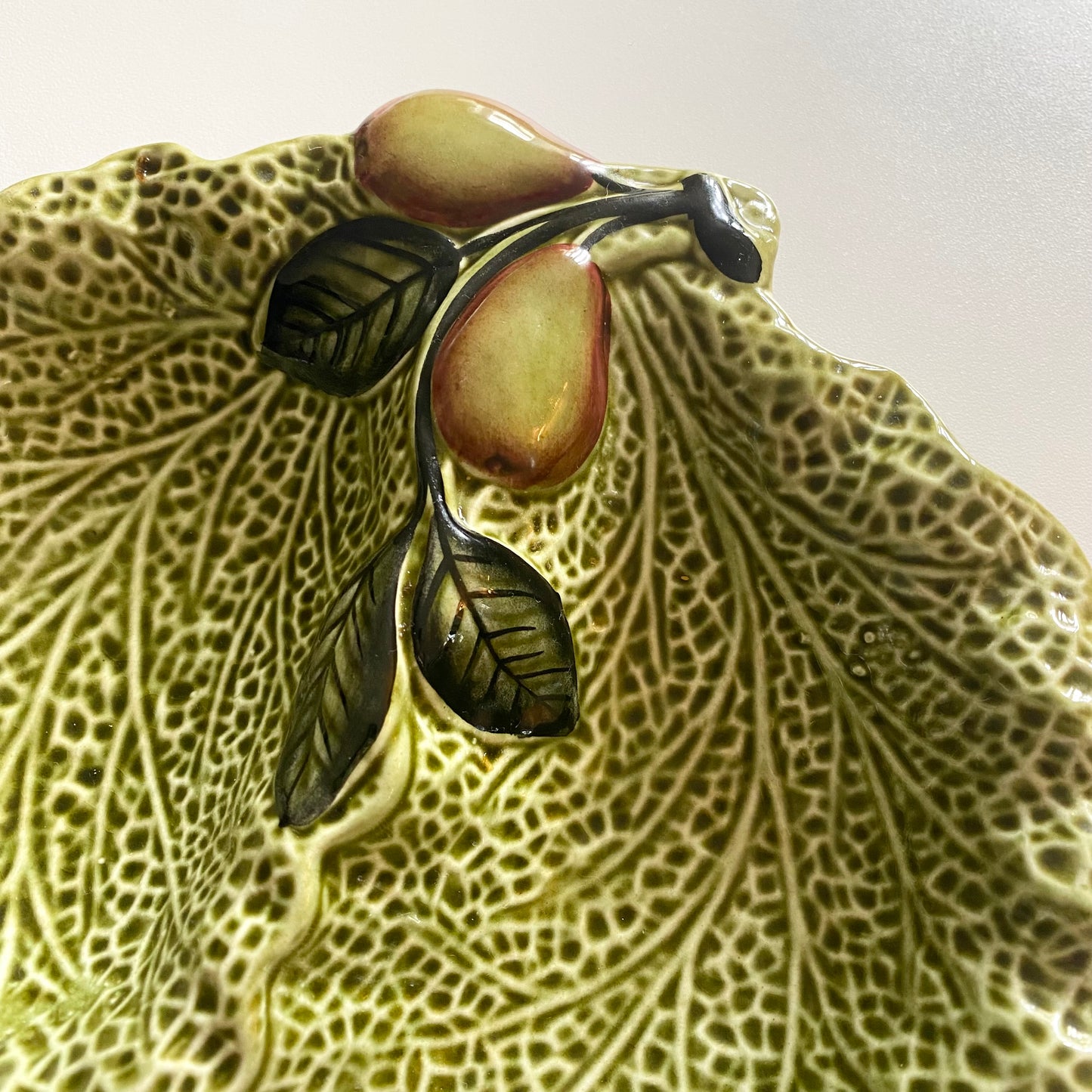 Vintage embossed ceramic compartment dish