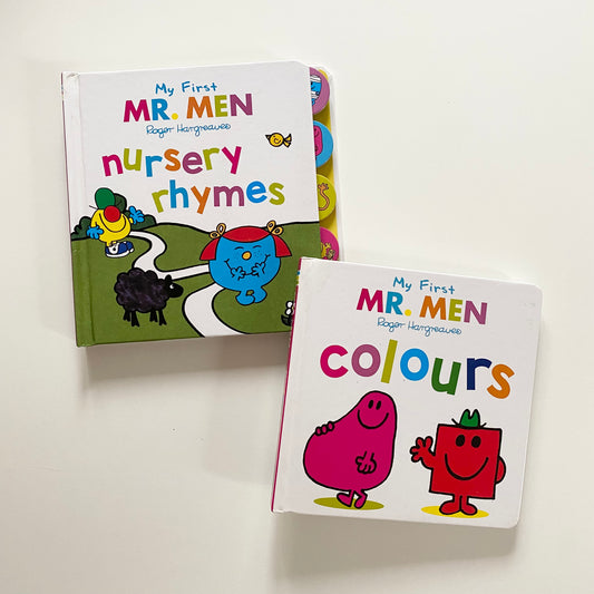 Set of two 2016/2017 mr men toddler books.