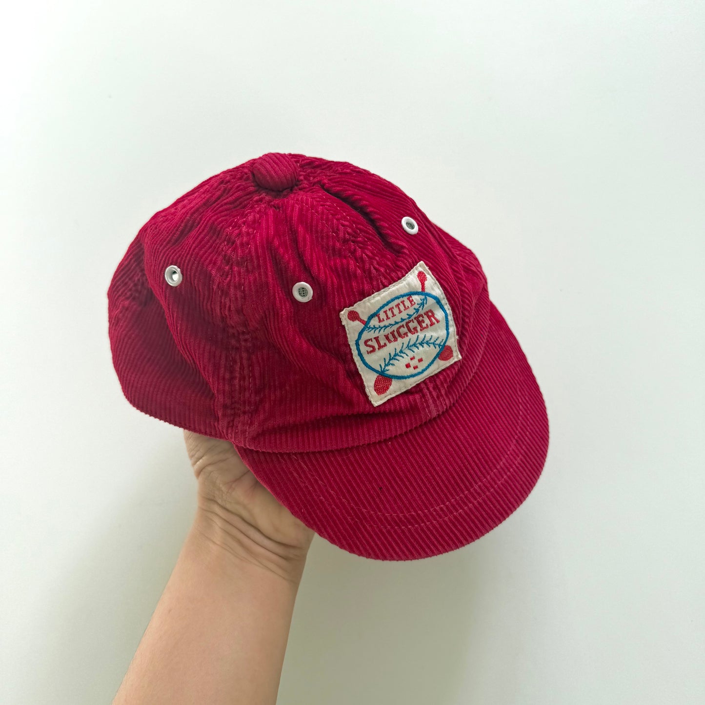 Vintage red corduroy cap. Size approx 12-18 months