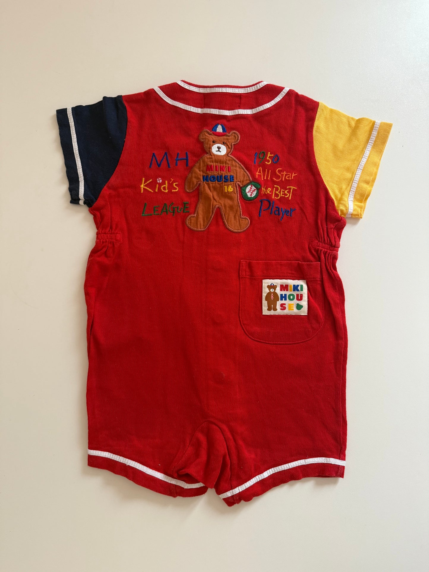 Vintage mikihouse colourblock romper. Size 12-18 months