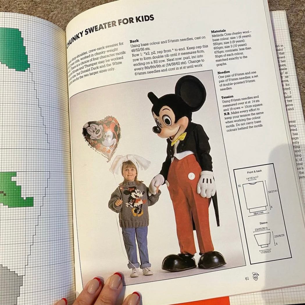 Vintage 1988 Disney knit book