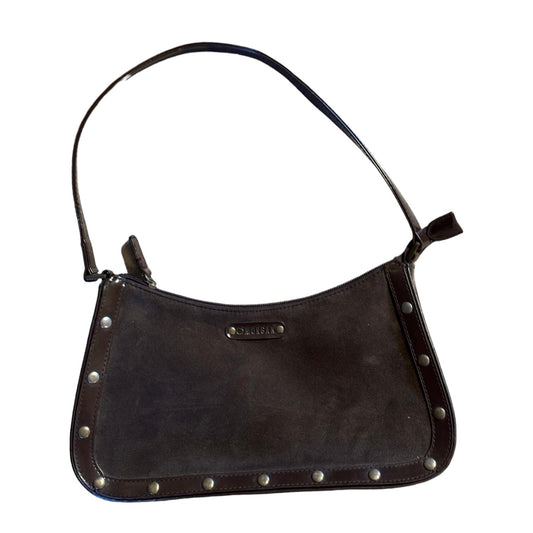 Faux suede staple vintage Morgan brown shoulder bag