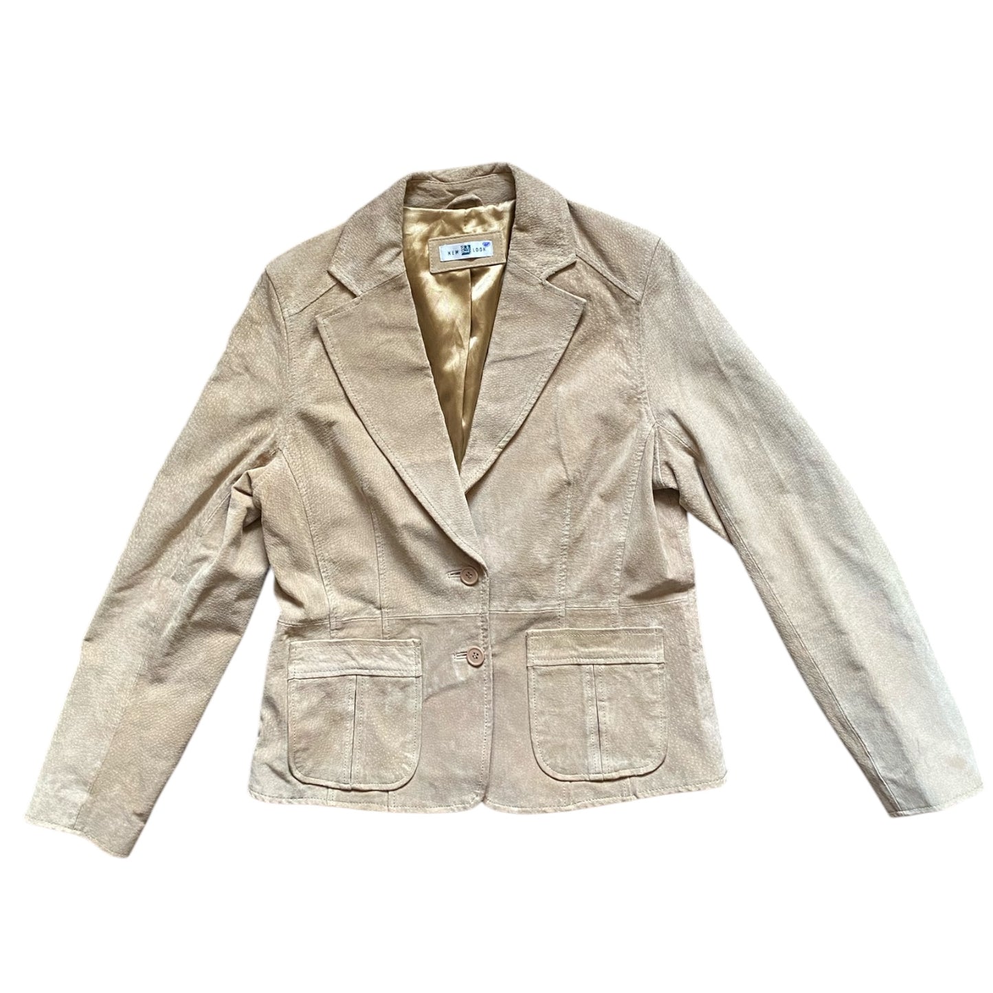 Vintage Y2K beige suede blazer jacket. Size 8