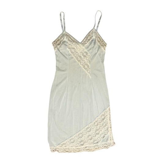 Vintage 80s mid length lace slip dress. Size S
