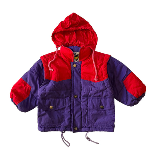 Vintage colourblock coat. Size 18 months approx