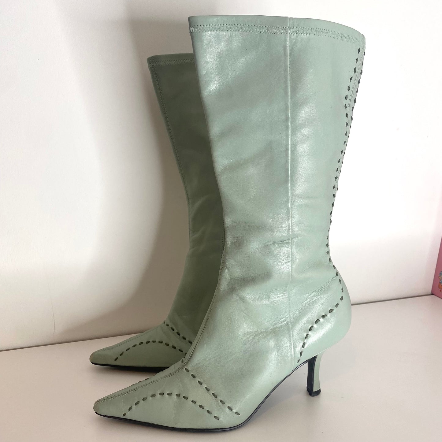 Vintage Y2K river island leather pointed boots. Size 3