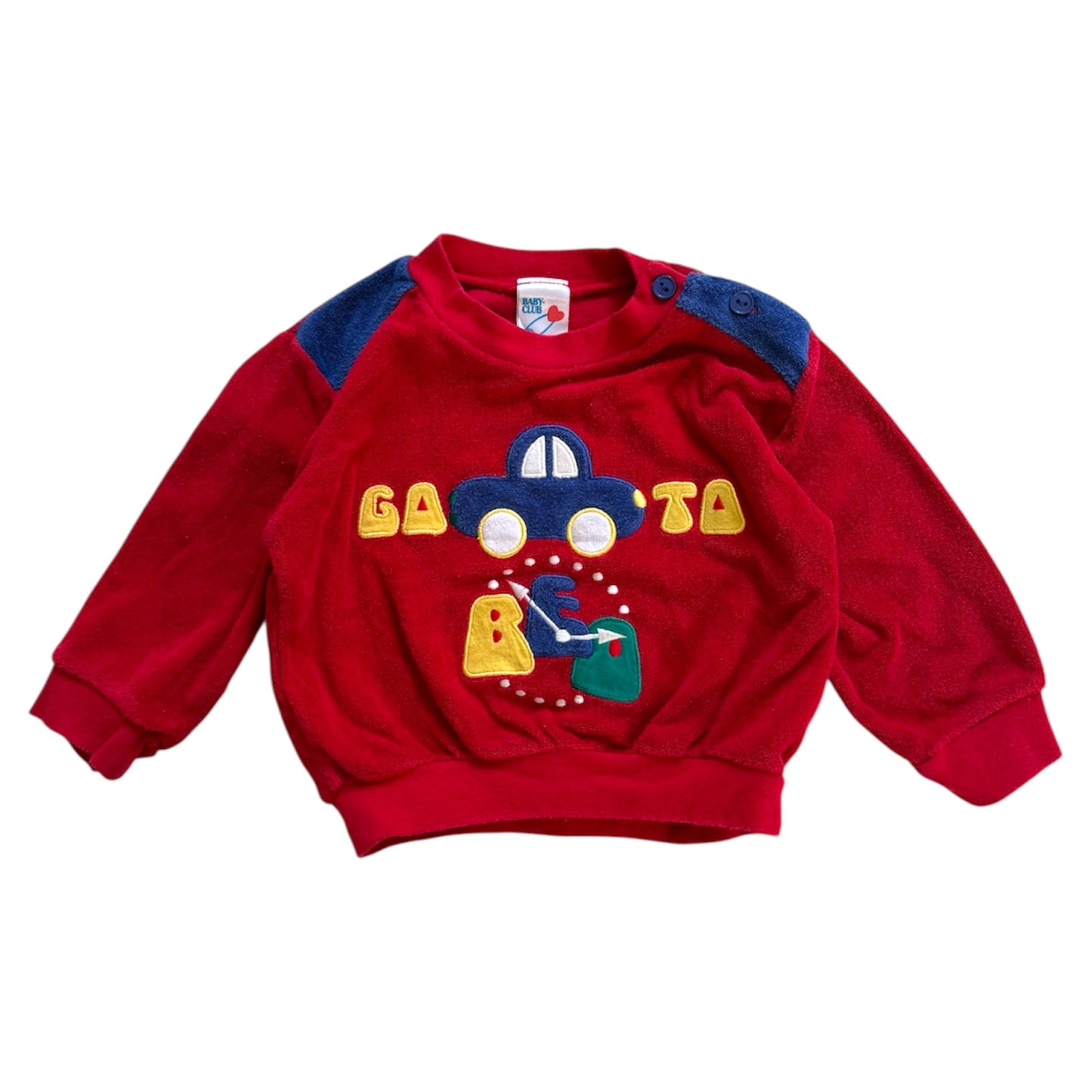 Vintage baby club terry colourblock jumper. Size 3-6 months