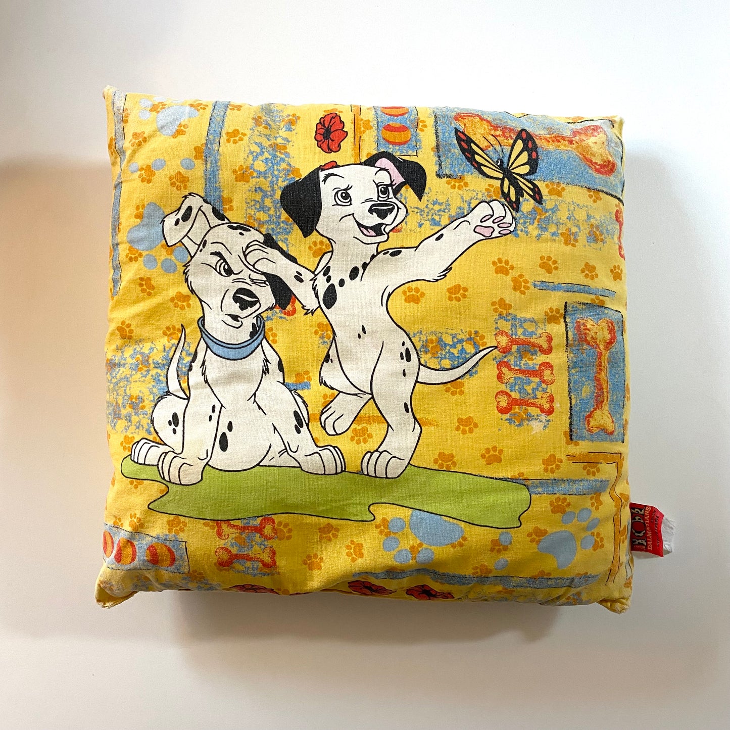 Vintage 101 dalmations square pillow.
