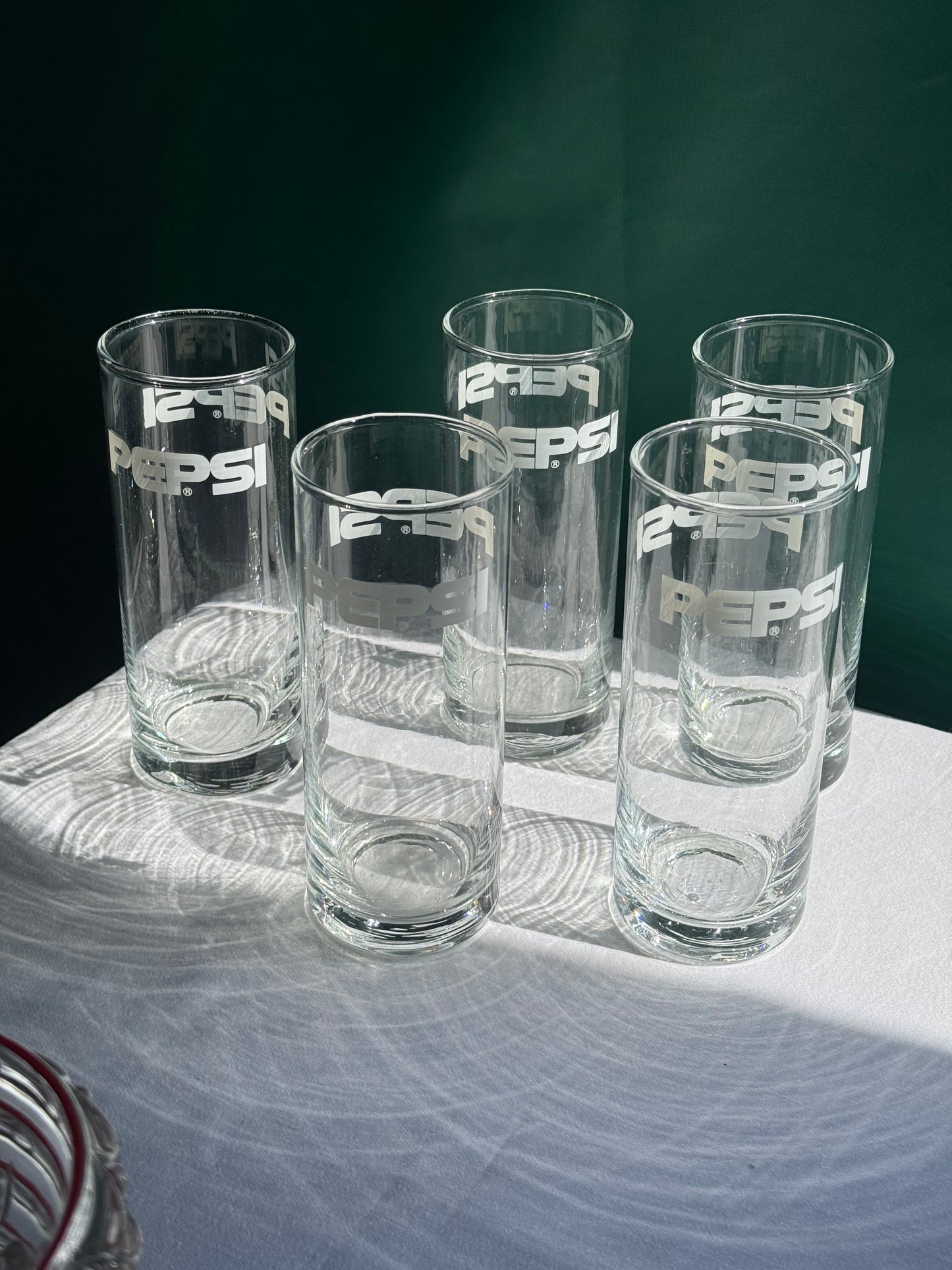 Set of 5 vintage Pepsi glasses