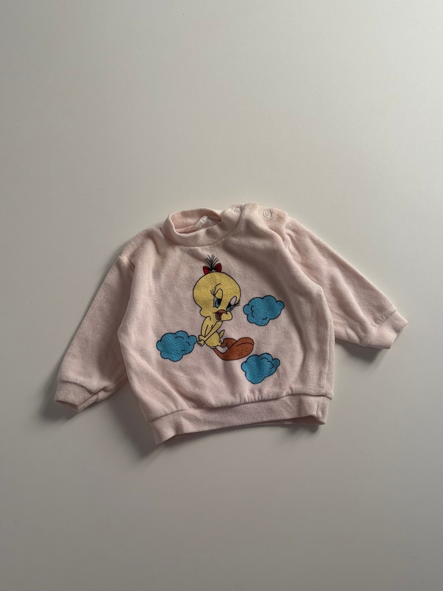 Teeny vintage looney tunes terry sweatshirt. 0-3 months