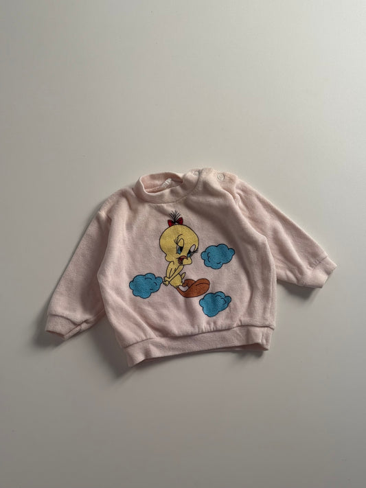 Teeny vintage looney tunes terry sweatshirt. 0-3 months