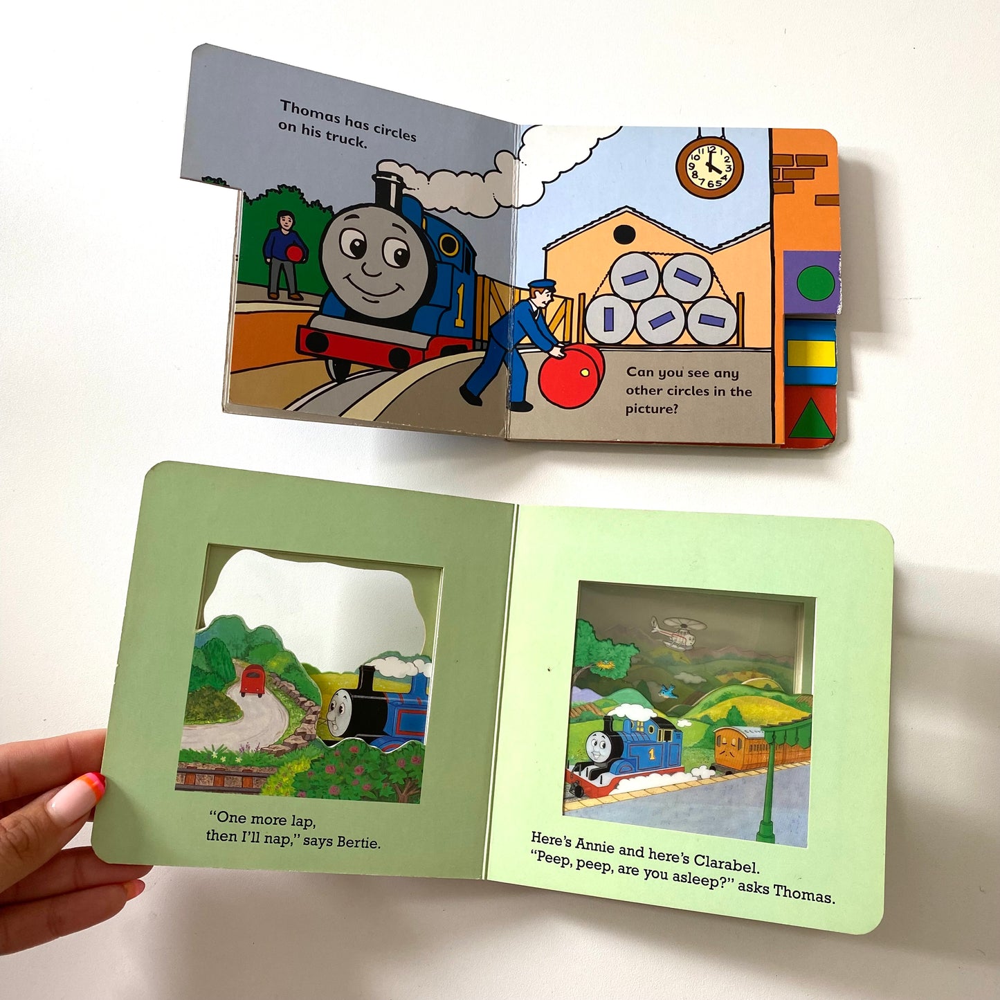 Two vintage mini Thomas the tank books. Has some wear