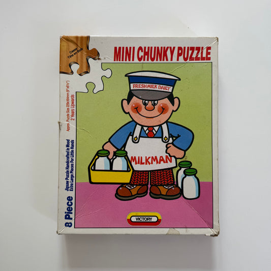 Vintage milkman wooden puzzle