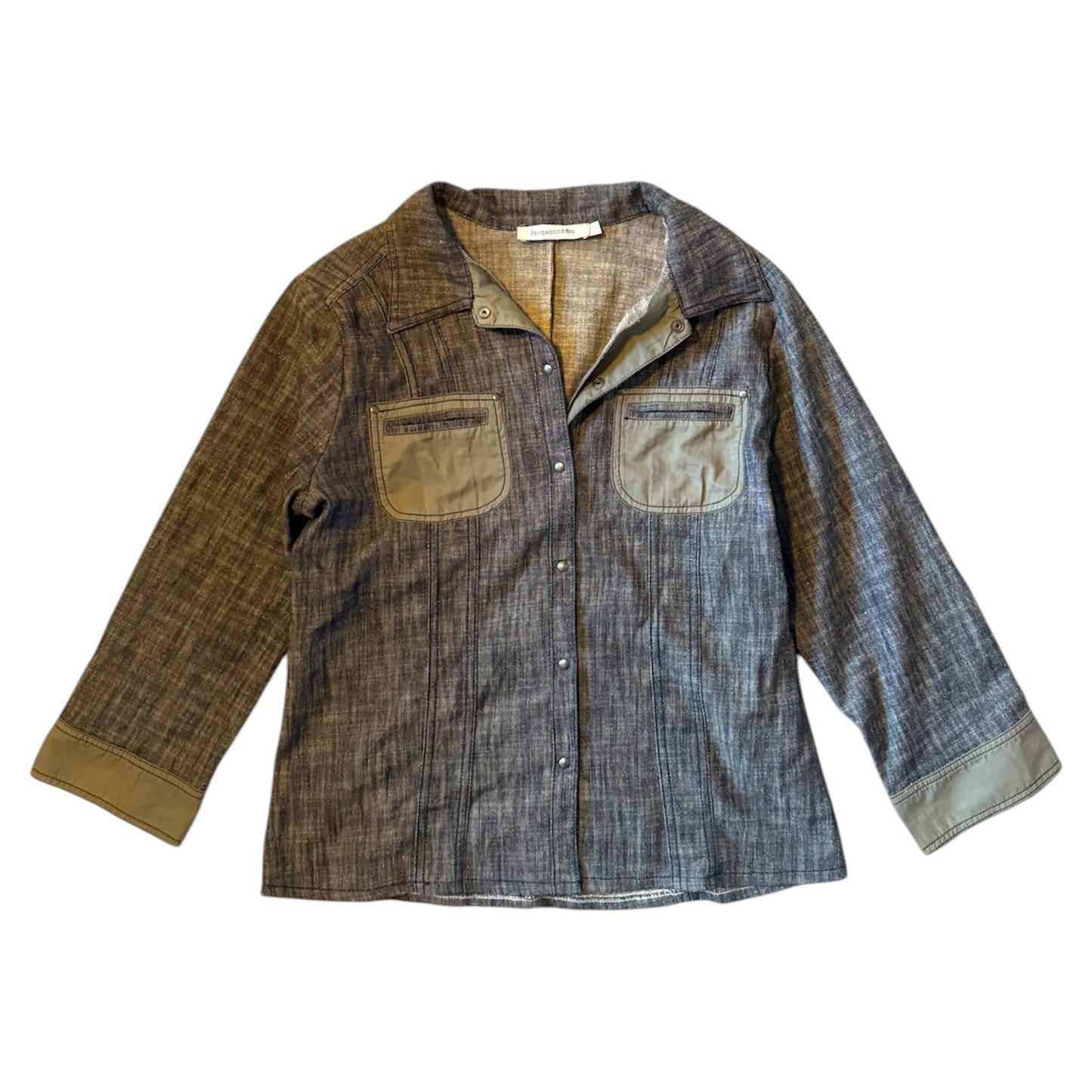 Vintage khaki & denim look utility jacket/ shirt. Size 8-10