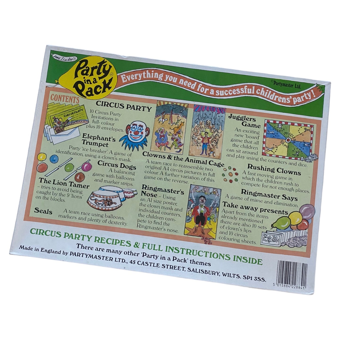 ‘Party in a pack’ circus games set.