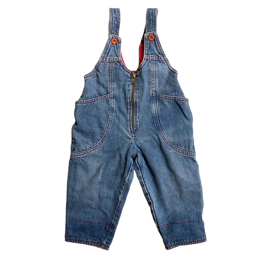 Vintage zip denim dungarees 12 months