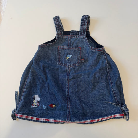 Vintage snoopy denim baby dress. Size 6 months