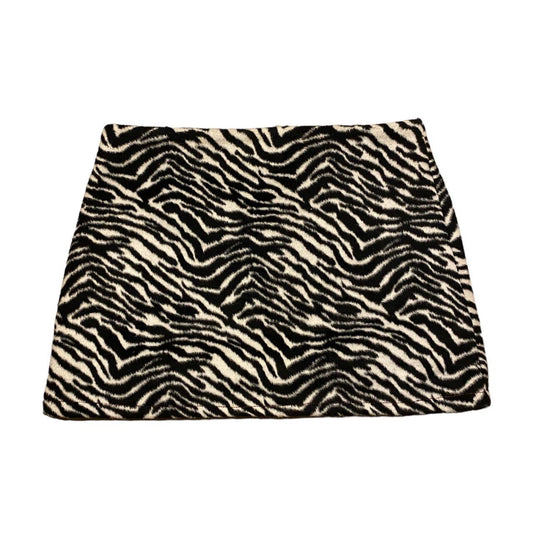 Y2K faux fur zebra print mini skirt size S