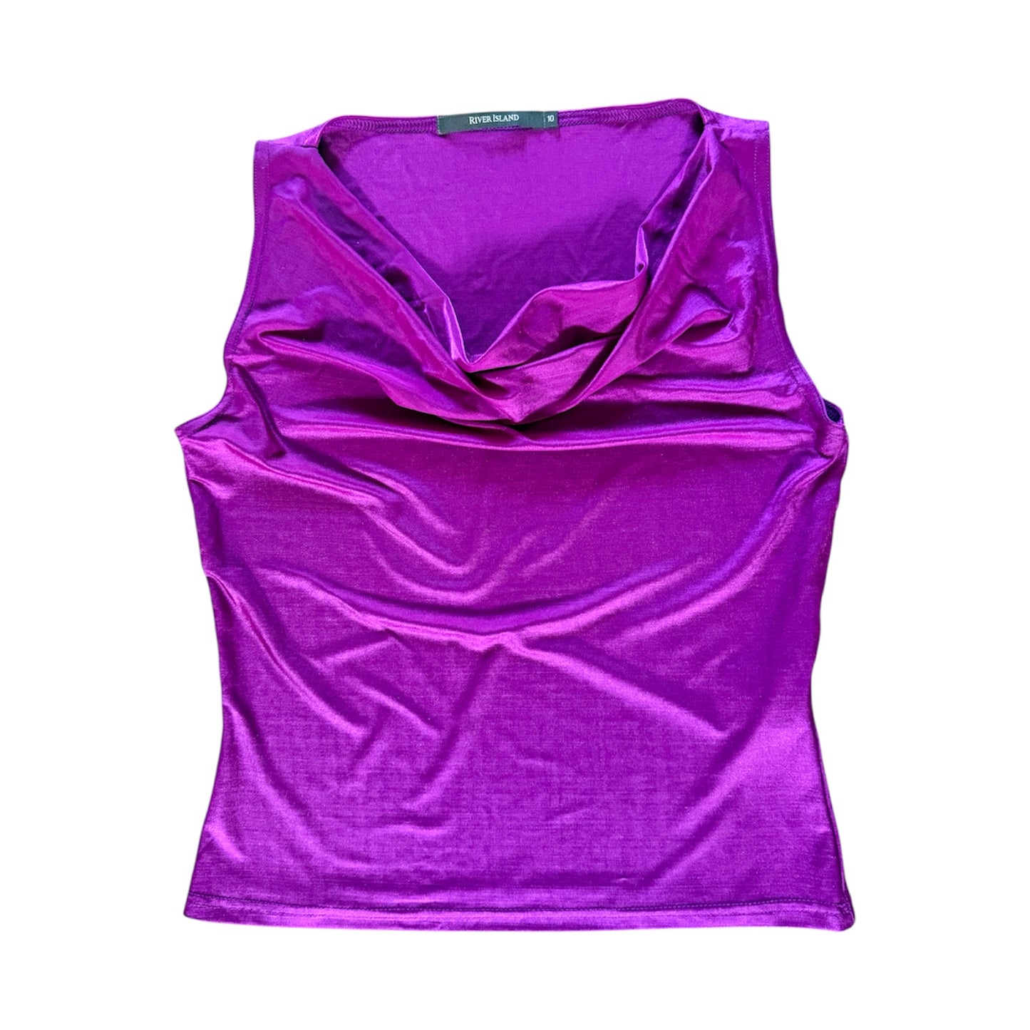 Vintage Y2K river island purple cowl neck tank top. Size 10