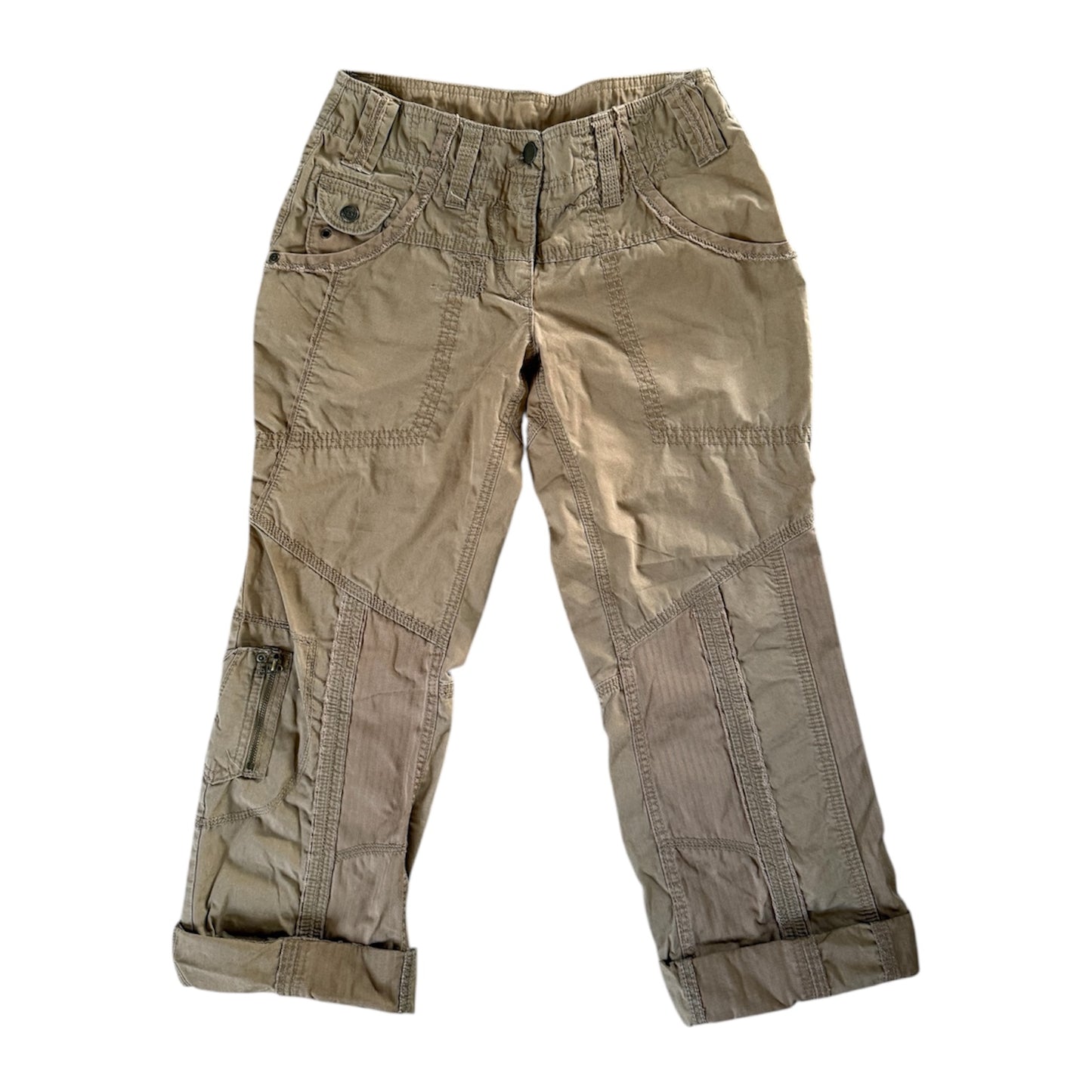 Vintage next khaki brown cargo capri trousers. Size 8