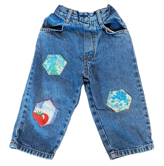 Vintage jeans with patches 12-18 months