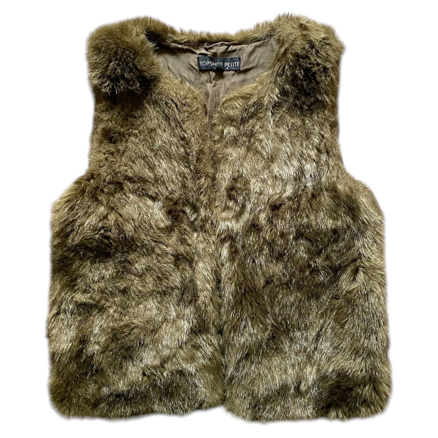 Topshop petite faux fur gilet jacket. Size 8