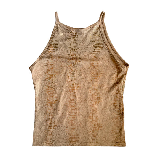 Vintage beige liquid snake print tank top size 8/S.