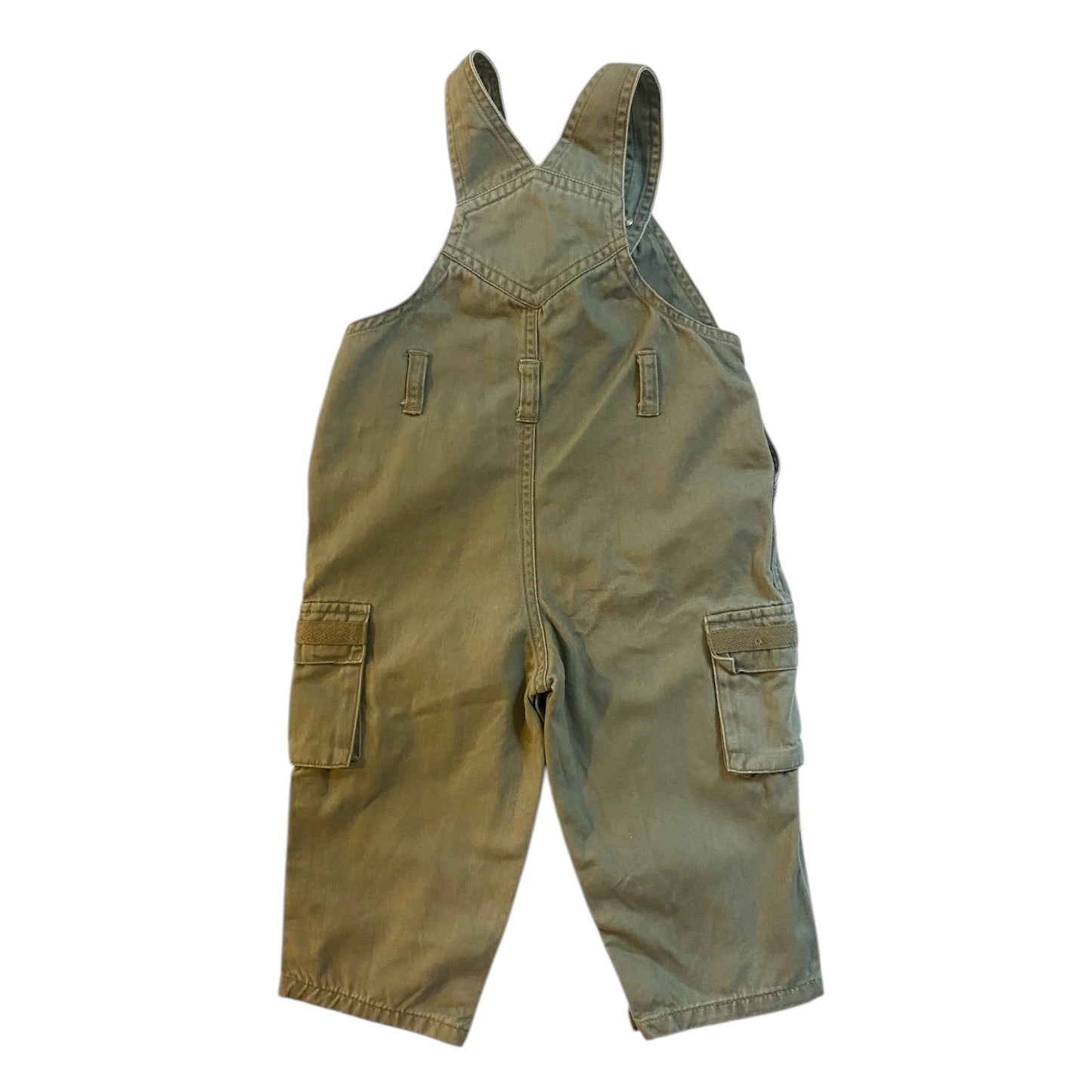 Vintage adams 100% cotton khaki green dungarees. Size 12-18 months