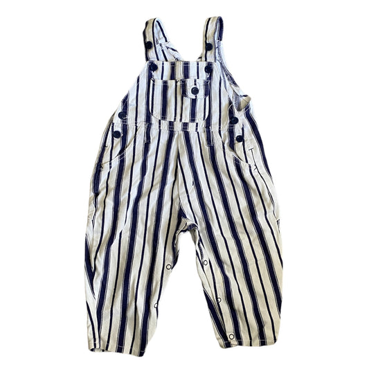 Striped 90s vintage dungarees 12-18 months