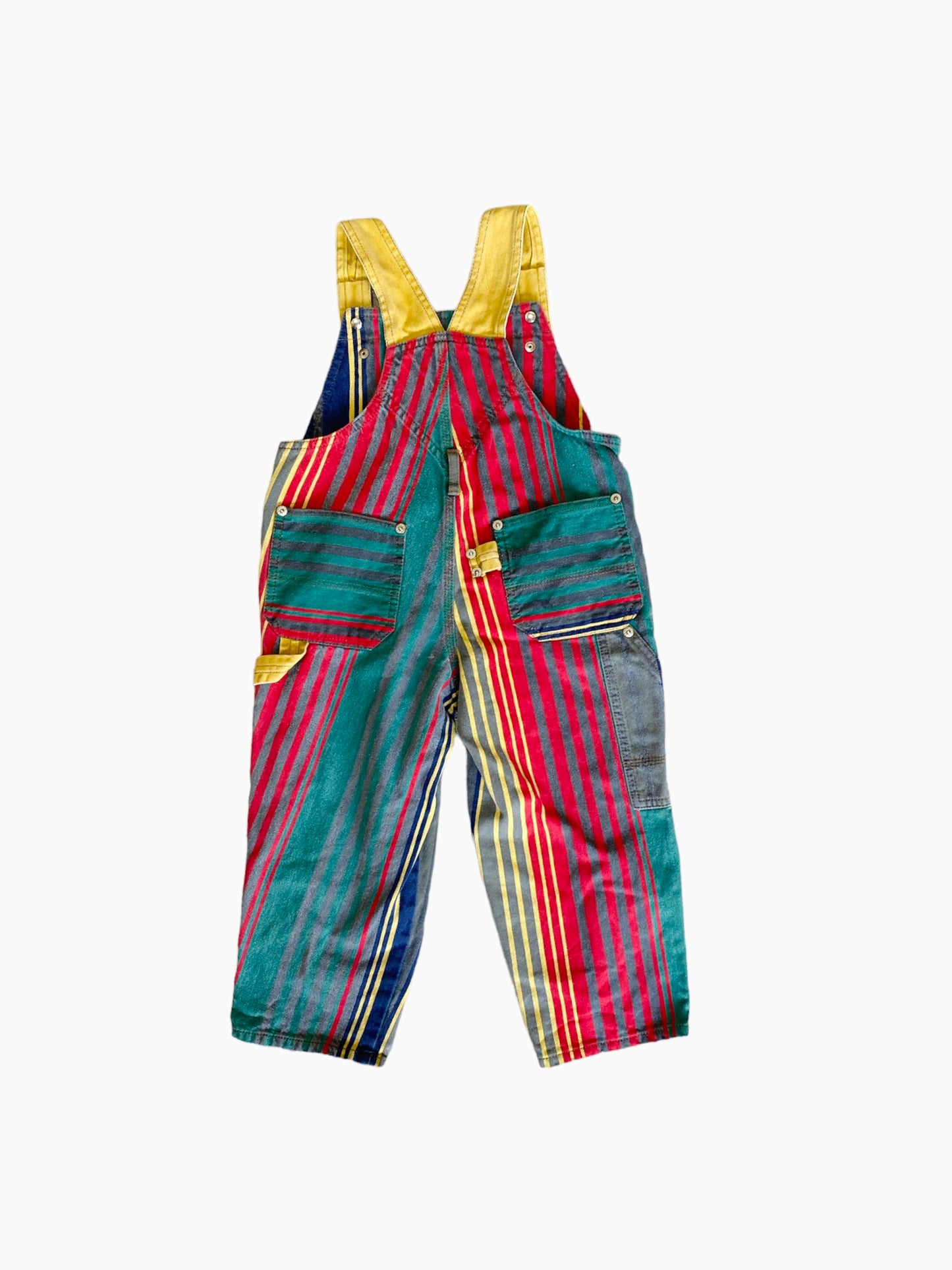 Vintage 80s multicolour striped overall dungarees 4 years