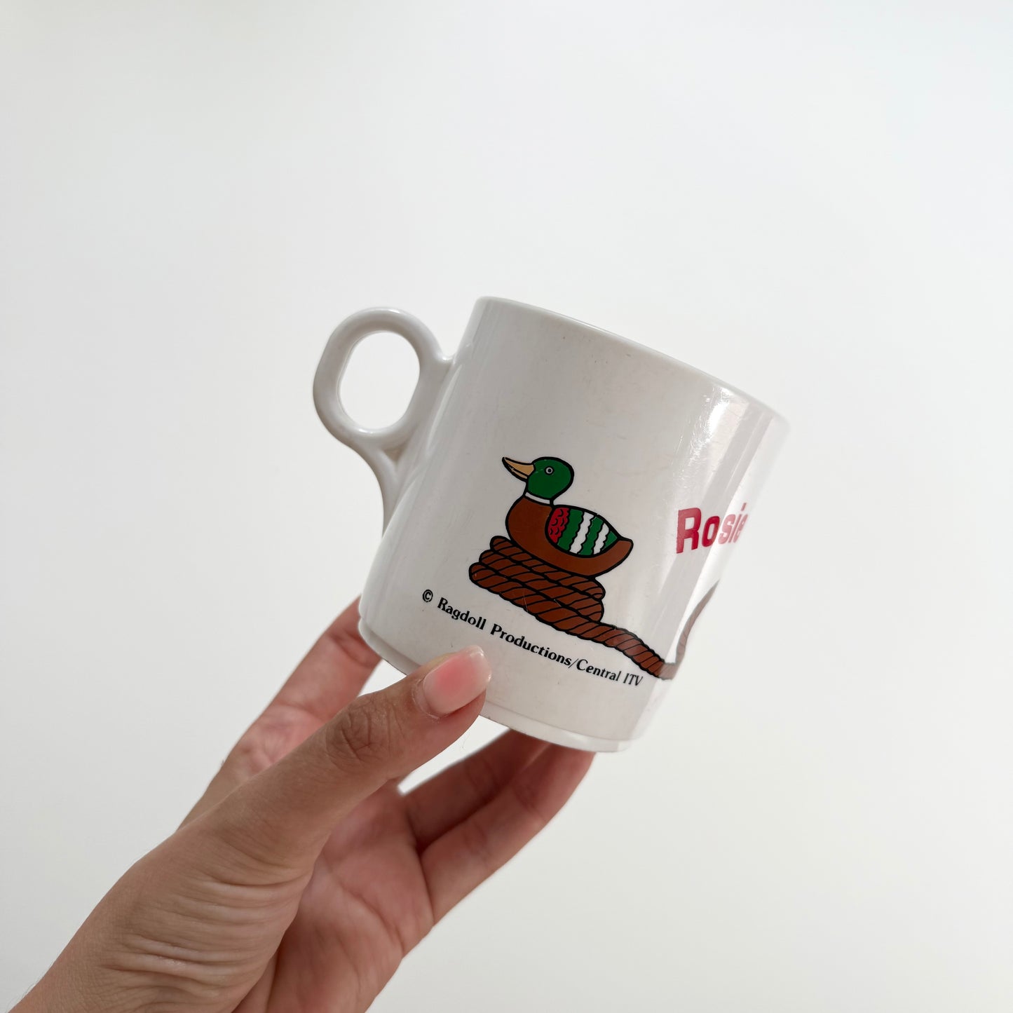 Vintage Rosie and Jim plastic mug. Some signs of wear