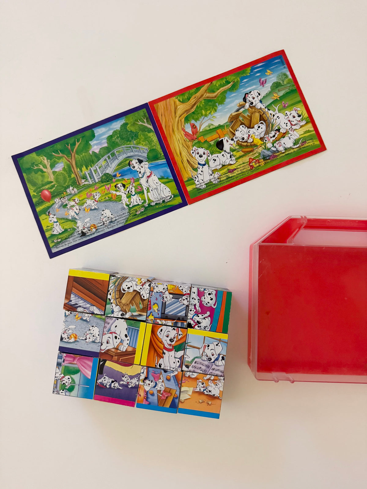 Vintage 101 dalmation puzzle blocks set. 6 puzzles.