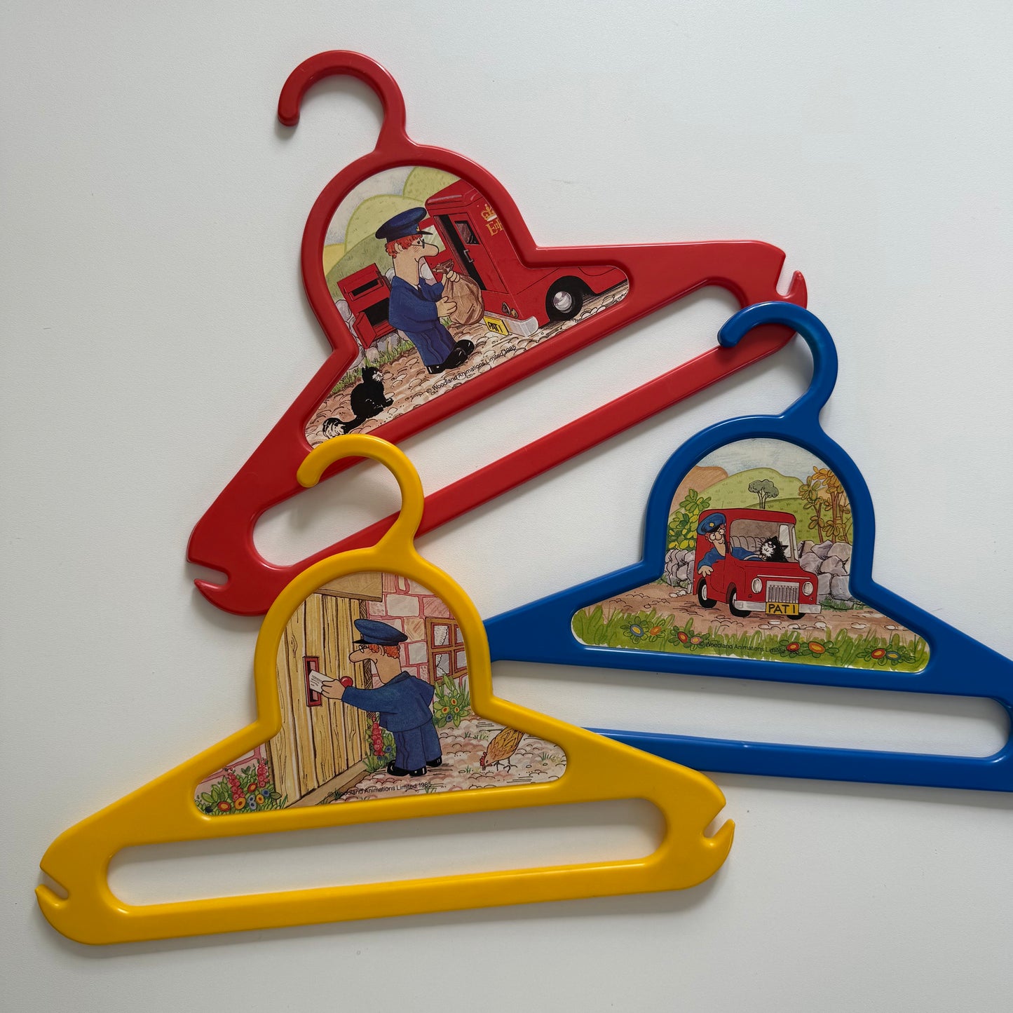 Vintage 1985 Postman Pat colourblock hangers