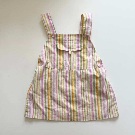 Vintage Y2K cotton striped dress. Size 6-9 months.