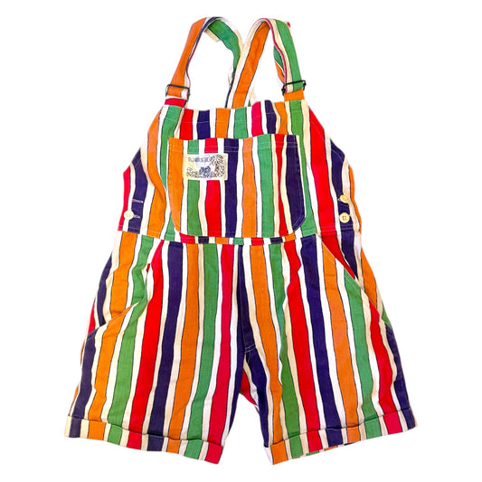Vintage striped denim shortall dungarees . Size approx 8 -10 years