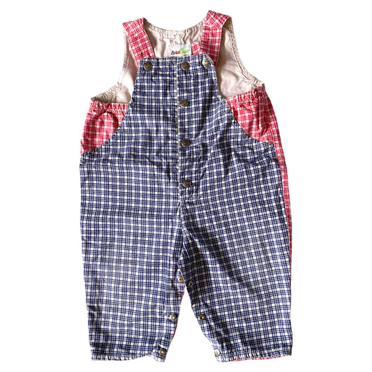 Vintage zerotondo check overalls / romper age 6-12 months