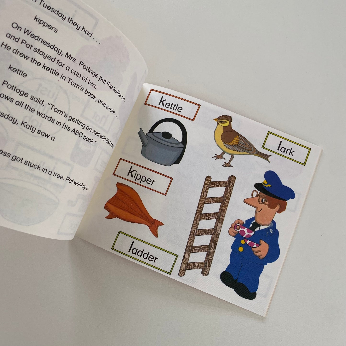 Vintage 1986 postman Pat ABC book.