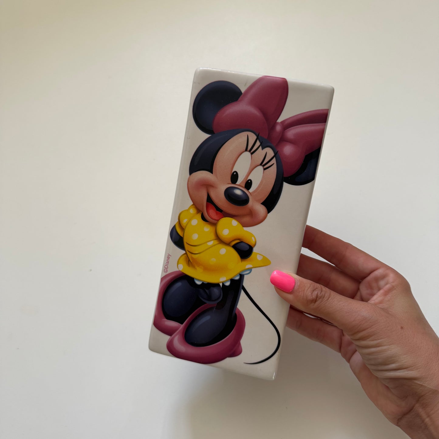 Minnie Mouse ceramic vase.
