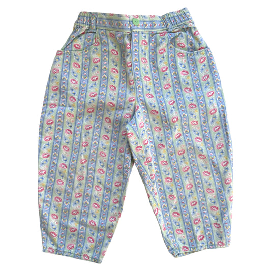 Vintage floral pastel trousers. Approx 3 years