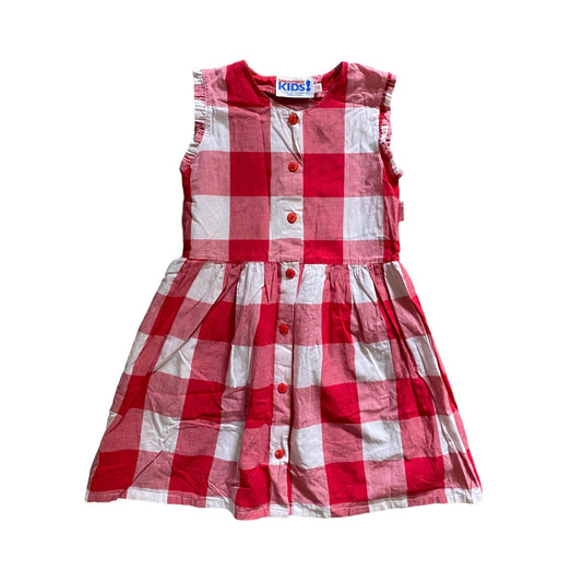 Blooming kids vintage gingham dress in red & white. 5 years