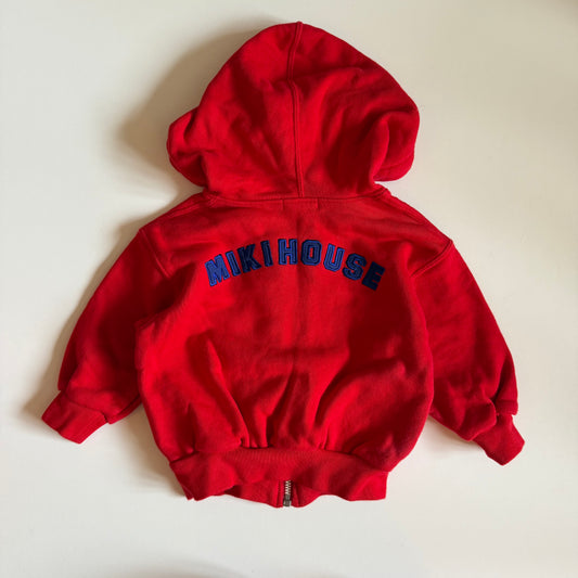 Vintage mikihouse red hoodie. Size 12-18 months.