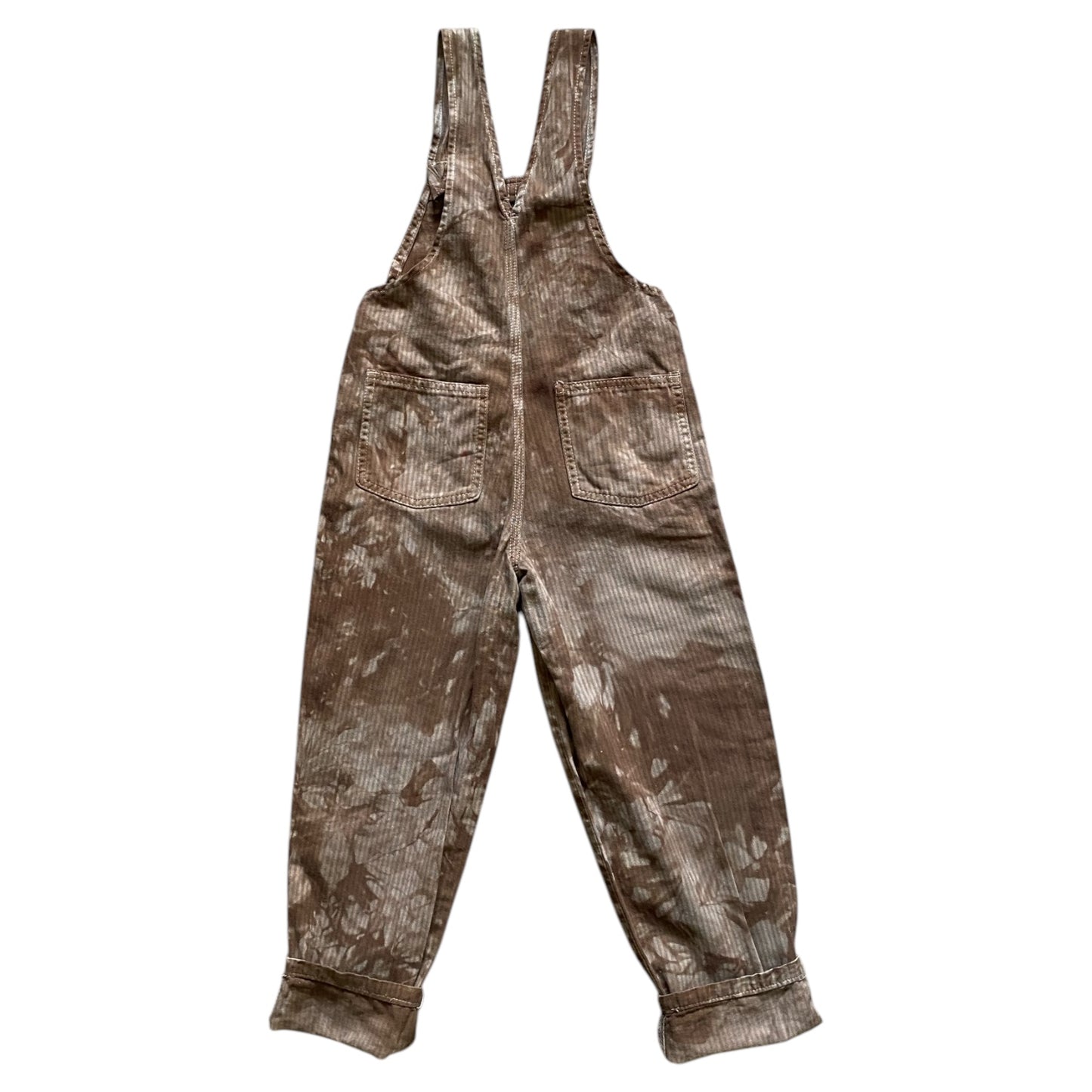 Vintage Benetton tie dye brown dungarees. Approx 7-8 years