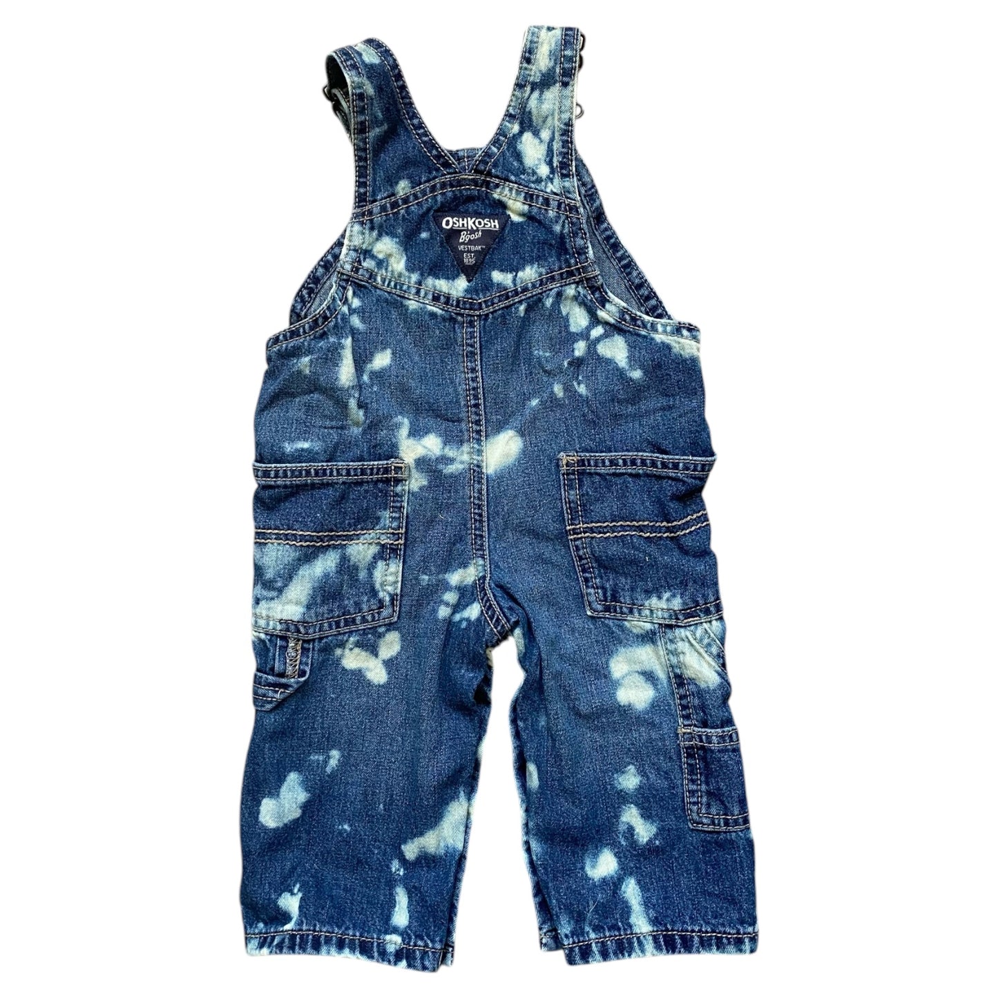 Vintage Oshkosh acid wash tie dye dungarees. Size 6 months